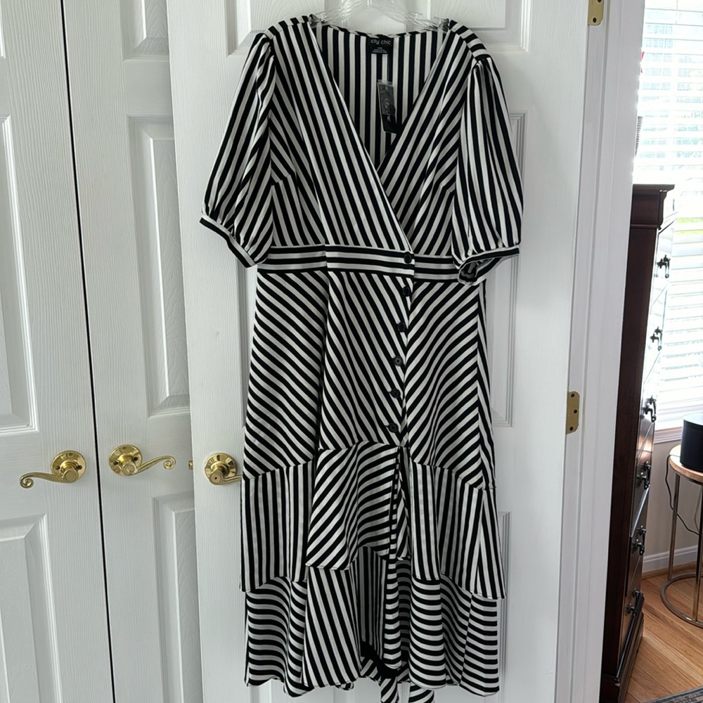 City Chic Dress Stripe Delight
